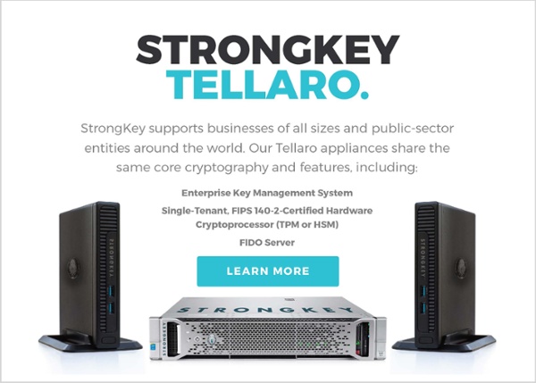 Learn more about the StrongKey Tellaro Appliances